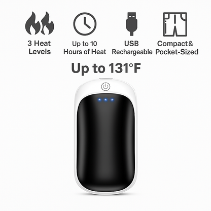 Rechargeable Hand Warmers (2-Pack) – 131°F, 10-Hr Heat