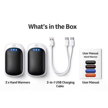 Rechargeable Hand Warmers (2-Pack) – 131°F, 10-Hr Heat